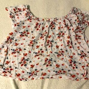 A Self-E large flower pattern crop top.